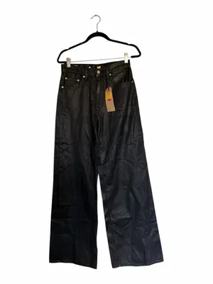 NWT Levi's Premium Ribcage Wide Leg Jeans A6081-0057 BLACK COATED Size 27x32 thumbnail 3