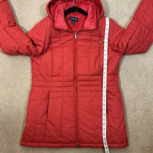 Lands' End Fleece-Lined Women Coat Jacket Puffer Quilted Chore Winter Medium thumbnail 4