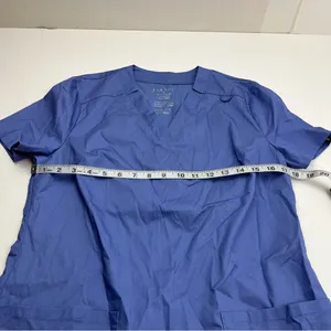 Jaanuu Ceil Blue Scrub Top Womens Size Small Relaxed V-neck Pockets J96124 NEW‎ thumbnail 7