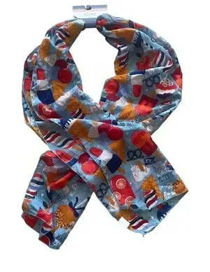 Red White Blue Scarf Patriotic, Freedom, 4th of July, Ice Cream One Size #1641 thumbnail 1