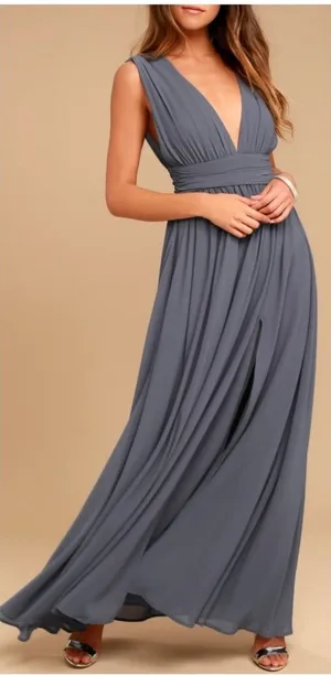 Lulus Heavenly Hue V-Neckline Maxi Dress thumbnail 1