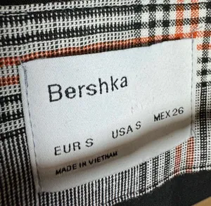 CLEARANCE! Gray Bershka Plaid Long Linen Blend Blazer Size S EUC thumbnail 6