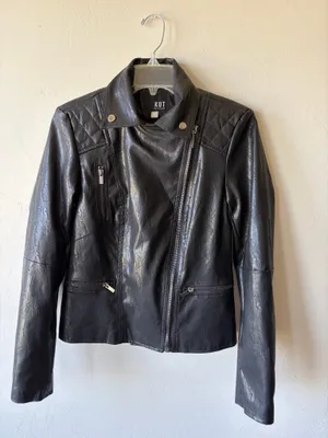 Kut From The Kloth Black Faux Leather Jacket thumbnail 3