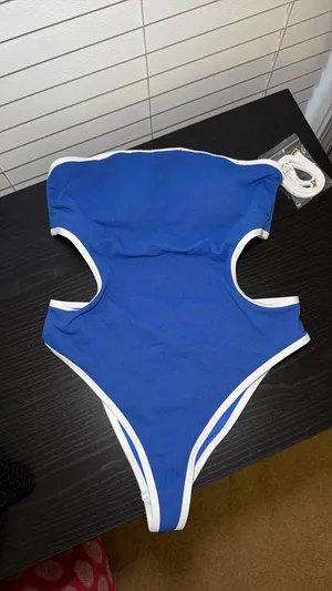 Beach Riot Daphne One Piece Riviera Azure Tidal Crepe Size M thumbnail 2