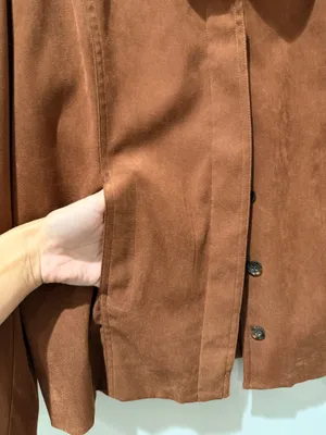 Faux Suede Jacket Coat Tailored Neutral Elevated Quiet Luxury Minimalist Chic thumbnail 3