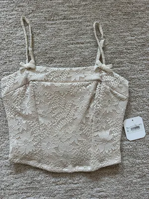 Altar'd State Gracie lace bow corset top thumbnail 3
