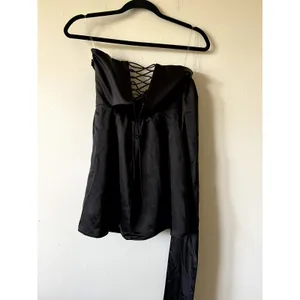 Oh Polly Anastasia Draped Halterneck Satin Mini Dress in Black size 4 New thumbnail 9