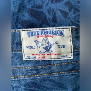 True Religion blue tie dye pattern skinny jeans with flap pockets, size 30 thumbnail 6
