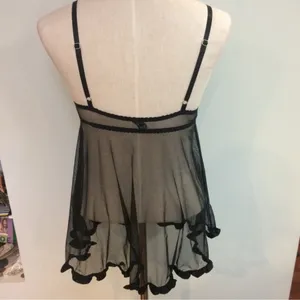 Victoria’s Secret black rhinestone bling babydoll thumbnail 3