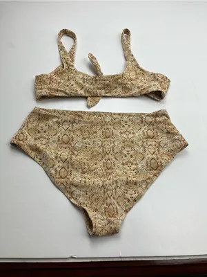 Show‎ Me Your Mumu High-Waisted Reptile Snake Print Bikini Set Womens XL Swim thumbnail 8