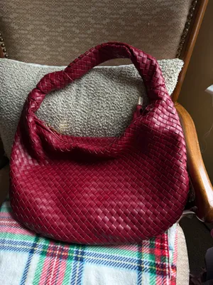 Anthropologie Red Woven Purse thumbnail 2