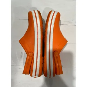 Crocs Classic Clog Bright Orange White Stripe Size 6 M‎ 8 W thumbnail 5
