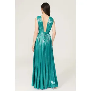 Bronx and Banco Romi Metallic Gown Blue Womens Size XS thumbnail 6