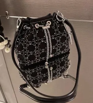 & Other Stories Cute Small Crossbody Checkered Bucket Bag thumbnail 1
