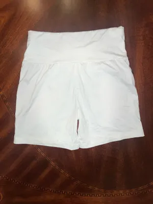 SHEIN White High Waisted Biker Shorts | Size Medium thumbnail 4