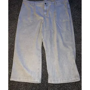 NWT‎ Universal Threads Cream Highest Rise Wide Leg Jean capris size 26W thumbnail 3