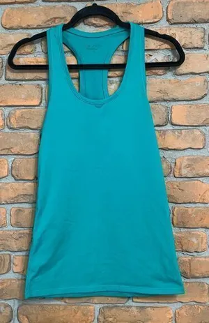 Athleta Women's Shanti‎ Tank In Powervita Scoop Neck Racerback Long Green Size S thumbnail 1