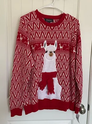 NWT | 33 Degrees men’s llama printed sweater —‎ large thumbnail 1