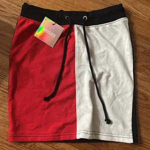 Missguided Women’s Colorblock Red, White & Blue Block Tie Waist mini skirt Relaxed Fit thumbnail 1