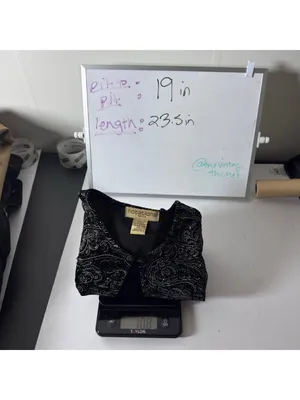 Notations Vintage Black Velvet Glitter Paisley Long Sleeve Top Petite Medium Whimsigoth thumbnail 10
