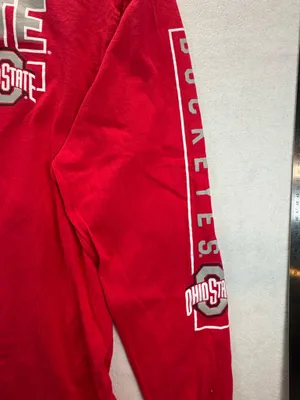 Ohio State Buckeyes Long Sleeve Shirt Mens Large Red ProEdge OSU Graphic Tee thumbnail 3