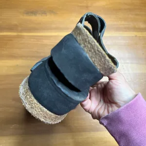Naot‎ Women's Naomi Gray Tan Black Slip On Criss Cross Wedge Sandal Size 41 thumbnail 6