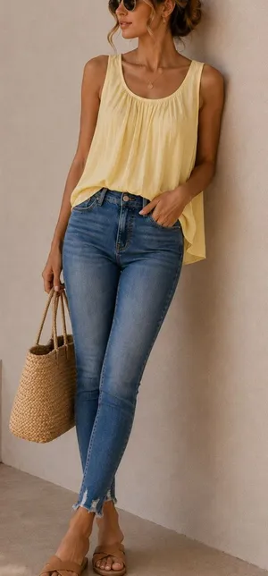 Good American Good Waist High Rise Skinny Jeans Womens 4 Raw Hem Blue Denim thumbnail 1