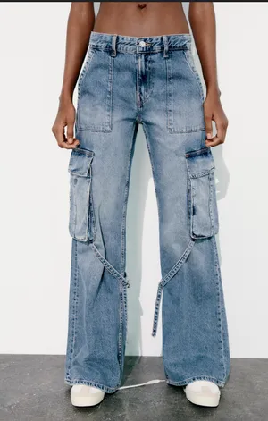 ZARA Cargo Jeans Denim thumbnail 4