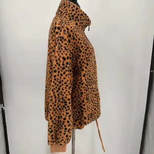 Billabong Faux Fur Leopard Pullover 1/2 Half Zip Sweater Size XL thumbnail 6