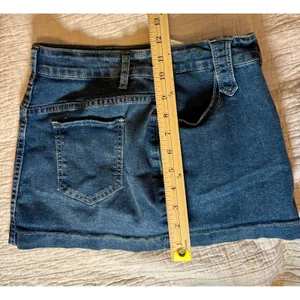 SHEIN Medium Wash Denim Mini Skirt Size S 4 Stretch Five Pocket Casual thumbnail 3