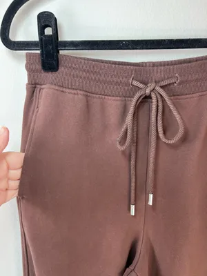 Nap Balloon Hem Barrel Joggers Sweatpants Brown Drawstring Neutral Loungewear Sm thumbnail 3