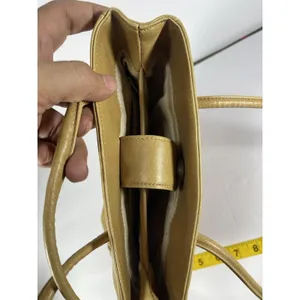 Nine West Vintage Shoulder Bag Tote Purse Tan Faux Leather Y2K Medium Double Str thumbnail 4