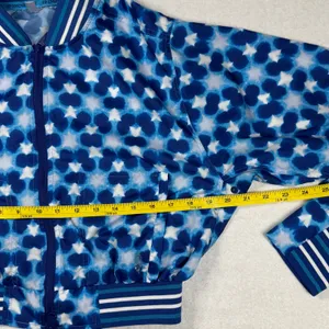 Free People FP Movement Top Speed Tennis Jacket Blue Floral Bomber Size M thumbnail 7