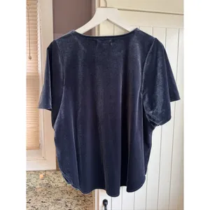 Madewell Velvet Butterfly Top Deep Navy Flutter Sleeve Blouse K4376 Women Small thumbnail 4