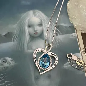 “Always My Mother Forever My Friend” Sterling Silver CZ Infinity Necklace thumbnail 2
