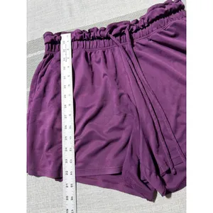Fabletics Womens Purple Paperbag Waist Shorts‎ Drawstring Casual Lounge Size M thumbnail 2