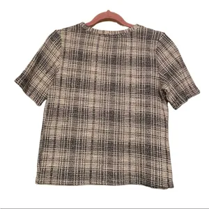 Designer Lea & Viola Tweed Top with Pearl Details Size Small Retail 110$ NWT thumbnail 14