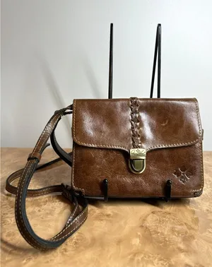 Patricia Nash Distressed Brown Leather Organizer Crossbody Wallet Bag Boho Vinta thumbnail 1