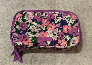 Vera Bradley Floral Makeup And Cosmetics Bag/ Handbag thumbnail 1