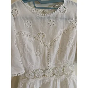 Saints + Secrets White Bell Sleeve Cutout Ruffle Mini Sheer Dress US Small thumbnail 2