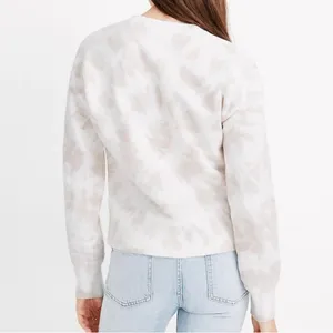 Madewell Tie-Dye Crop Crewneck Sweatshirt in Ashen Silver - Size Medium . thumbnail 3