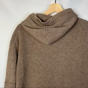 CAARA Coffee Brown‎ Jordanna Hoodie Knit Sweater Dress M thumbnail 6
