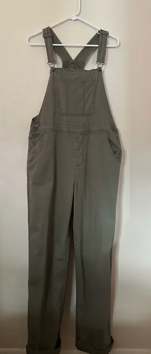 No Boundaries Overalls Olive Green thumbnail 1