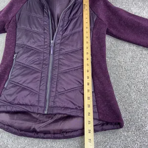 Mondetta‎ Womens M Purple Quilted Fleece Lined Full Zip Hooded Jacket Athletic thumbnail 3