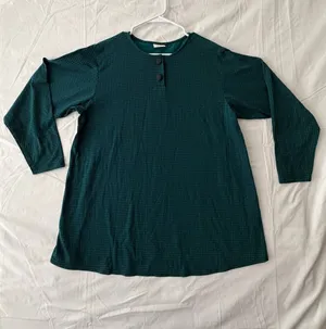 Honors Maternity Houndstooth Size M Green 3/4 Sleeve Top(A659) thumbnail 1