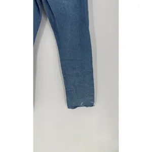 Levi’s wedgie straight raw hem distressed stretch jeans size 32 light wash thumbnail 7