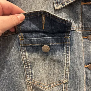 VTG Venezia Blue Stretch‎ Denim Chore Utility Button Front Jean Jacket Sz 14/16 thumbnail 3