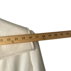 Moda Size Small‎ Wool Blend Cream Button Belted Pea Coat Old Money thumbnail 8