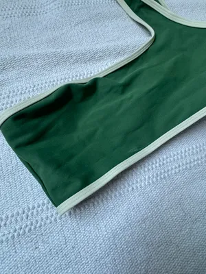 We Wore What contrast one shoulder top green / wheat NWT XS thumbnail 4