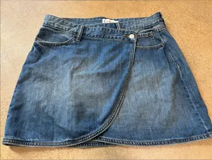Cello Denim Wrap Mini Skirt - Blue Wash thumbnail 1